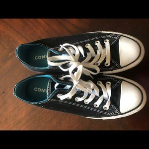 Black Converse with Blue